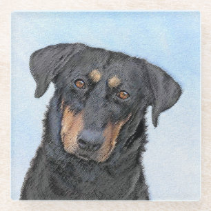 Beauceron-schildering - Kute Original Dog Art Glazen Onderzetter