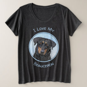 Beauceron-schildering - Kute Original Dog Art Grote Maat T-shirt