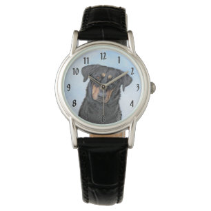 Beauceron-schildering - Kute Original Dog Art Horloge