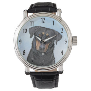 Beauceron-schildering - Kute Original Dog Art Horloge