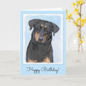 Beauceron-schildering - Kute Original Dog Art Kaart (Gele Bloem)