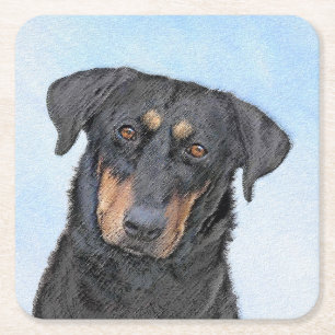 Beauceron-schildering - Kute Original Dog Art Kartonnen Onderzetters