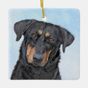 Beauceron-schildering - Kute Original Dog Art Keramisch Ornament