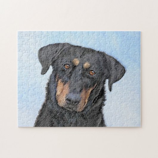 Beauceron-schildering - Kute Original Dog Art Legpuzzel (Horizontaal)
