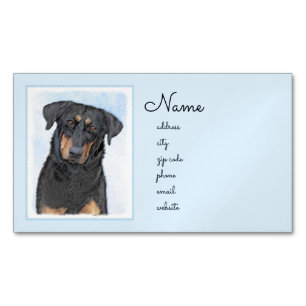 Beauceron-schildering - Kute Original Dog Art Magnetisch Visitekaartje