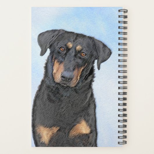 Beauceron-schildering - Kute Original Dog Art Planner (Achterkant)