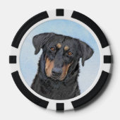 Beauceron-schildering - Kute Original Dog Art Poker Chips (Voorkant)