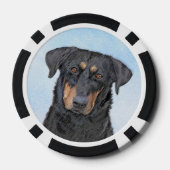 Beauceron-schildering - Kute Original Dog Art Poker Chips (Achterkant)