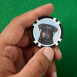 Beauceron-schildering - Kute Original Dog Art Poker Chips