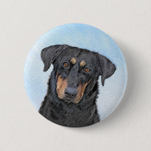 Beauceron-schildering - Kute Original Dog Art Ronde Button 5,7 Cm