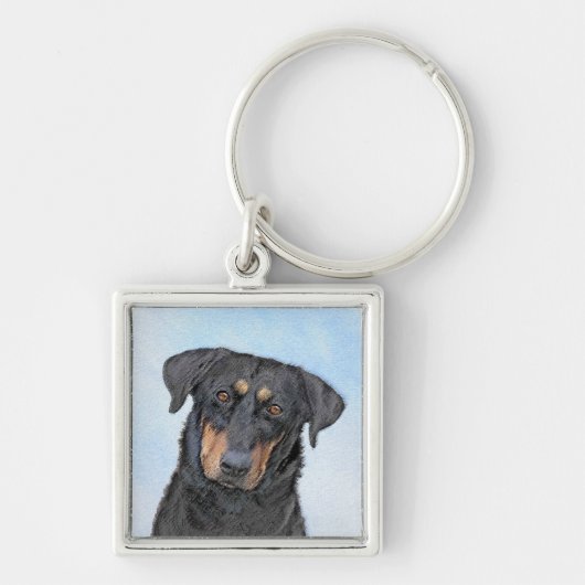 Beauceron-schildering - Kute Original Dog Art Sleutelhanger (Voorkant)