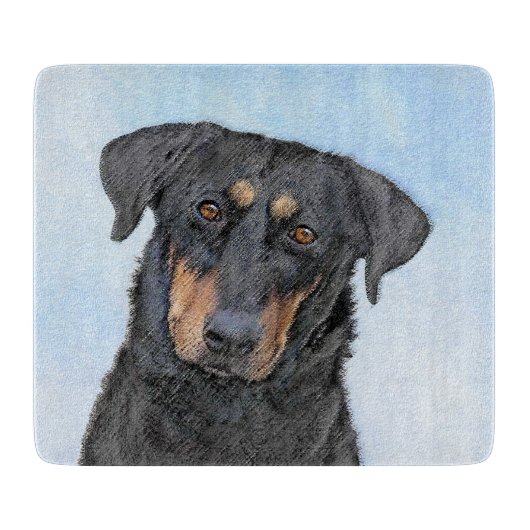 Beauceron-schildering - Kute Original Dog Art Snijplank (Voorkant)