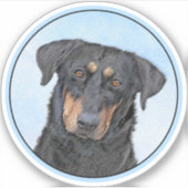 Beauceron-schildering - Kute Original Dog Art Sticker (Voorkant)