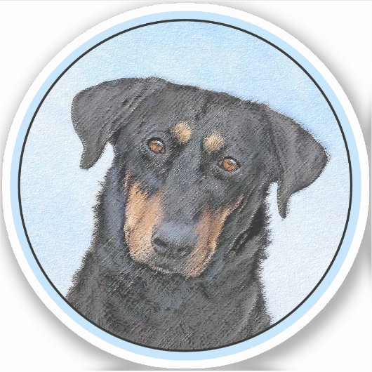 Beauceron-schildering - Kute Original Dog Art Sticker (Voorkant)
