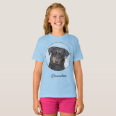Beauceron-schildering - Kute Original Dog Art T-Sh T-shirt (Voorkant volledig)