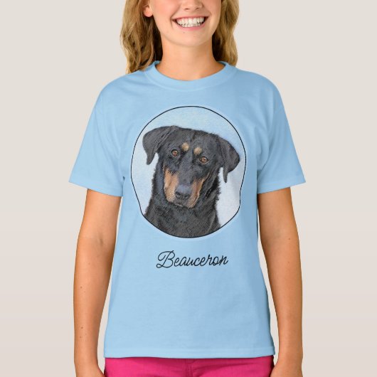 Beauceron-schildering - Kute Original Dog Art T-Sh T-shirt (Voorkant)