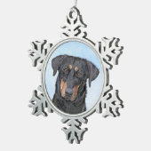 Beauceron-schildering - Kute Original Dog Art Tin Sneeuwvlok Ornament (Rechts)