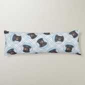 Beauceron Zwart en Tan Schilderen Sheepdog Dog Art Lichaamskussen (Achterkant)