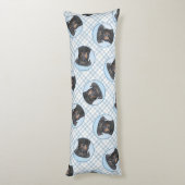 Beauceron Zwart en Tan Schilderen Sheepdog Dog Art Lichaamskussen (Achterkant (Verticaal))