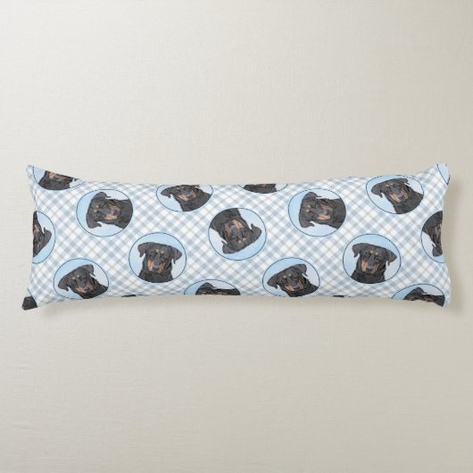 Beauceron Zwart en Tan Schilderen Sheepdog Dog Art Lichaamskussen (Voorkant)