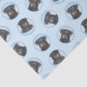 Beauceron Zwart en Tan Schilderen Sheepdog Dog Art Tissuepapier (Detail)