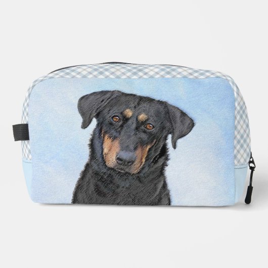 Beauceron Zwart en Tan Schilderen Sheepdog Dog Art Toilettasje (Voorkant)