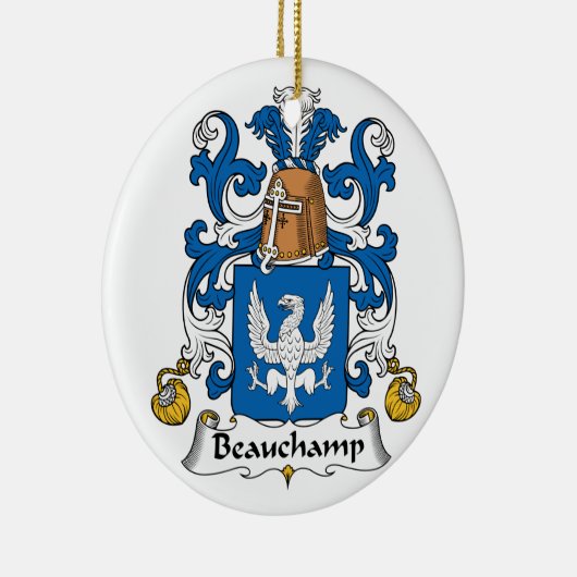 Beauchamp Family Crest Keramisch Ornament (Rechts)