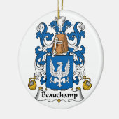 Beauchamp Family Crest Keramisch Ornament (Links)