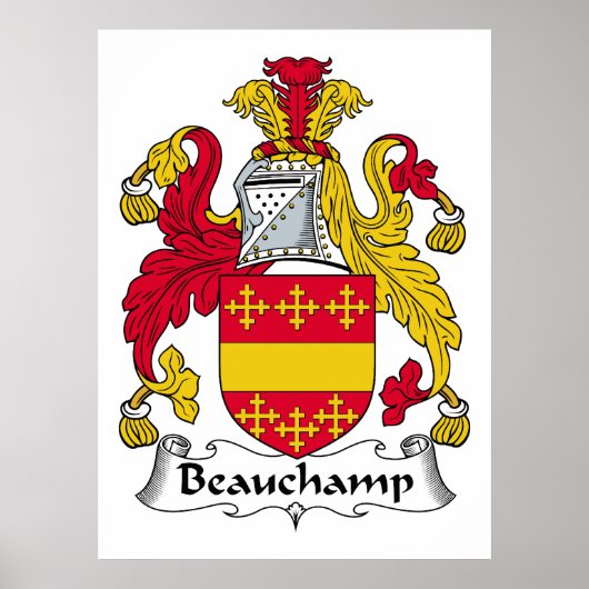 Beauchamp Family Crest Poster (Voorkant)