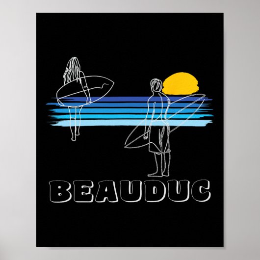 Beauduc Surfstrand Surf Jongen Meisje Poster (Voorkant)