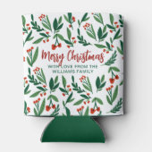 Beauely Holly Berry Persoonlijke kerstfeest Blikjeskoeler (Achterkant)