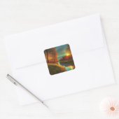 Beauely River Scene Vierkante Sticker (Envelop)