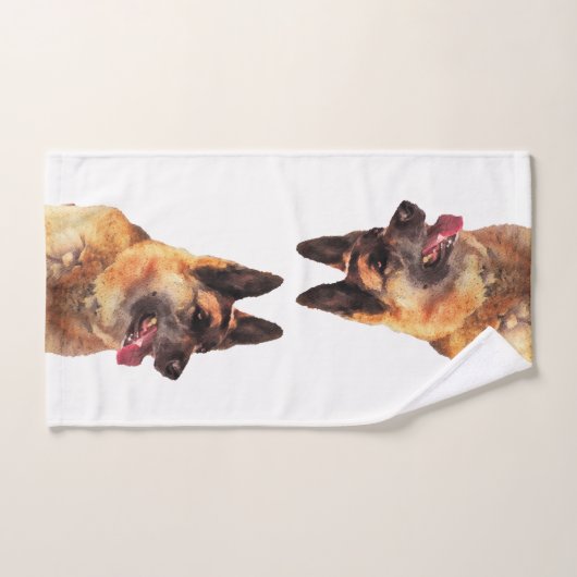 Beauely Watercolo German Shepherd Bad Handdoek (Handdoek)