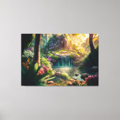 Beauely Waterfall Scene Canvas Afdruk (Voorkant)