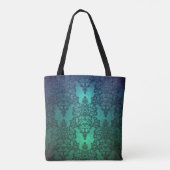 Beaufitul Deep Blauwgroen Green Blue Intricate Dam Tote Bag (Achterkant)
