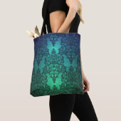 Beaufitul Deep Blauwgroen Green Blue Intricate Dam Tote Bag (Dichtbij)
