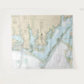 Beaufort Inlet en deel van Core Sound Chart Wandkleed (Voorkant (horizontaal))