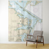 Beaufort Inlet en deel van Core Sound Chart Wandkleed (In situ)