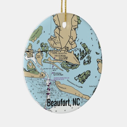 Beaufort NC Chart Keramisch Ornament (Rechts)