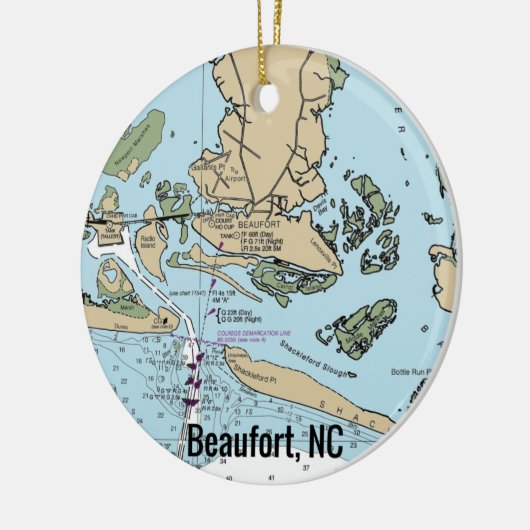 Beaufort NC Chart Keramisch Ornament (Links)