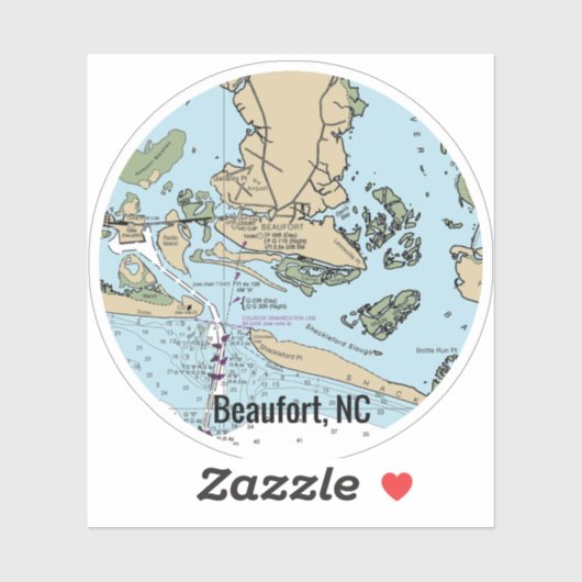 Beaufort NC Chart Sticker (Vel)