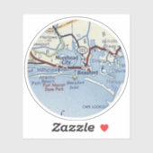 Beaufort NC  Map Sticker (Vel)