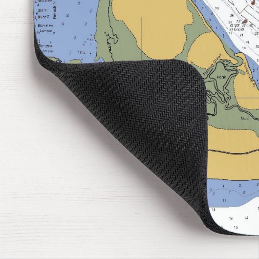 Beaufort NC Nautical Harbor Chart mousepad Muismat (Hoek)