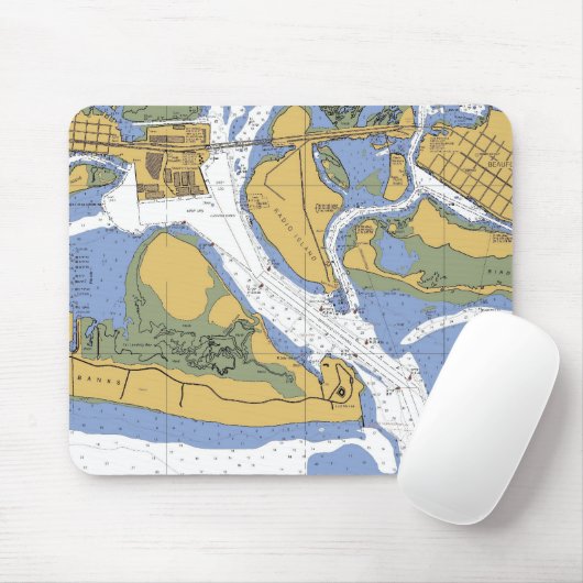 Beaufort NC Nautical Harbor Chart mousepad Muismat (Met muis)