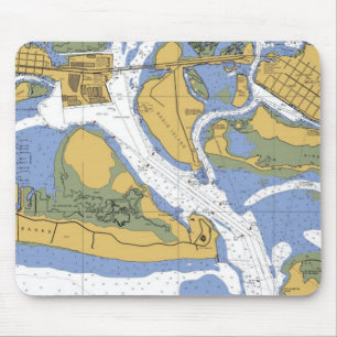 Beaufort NC Nautical Harbor Chart mousepad Muismat