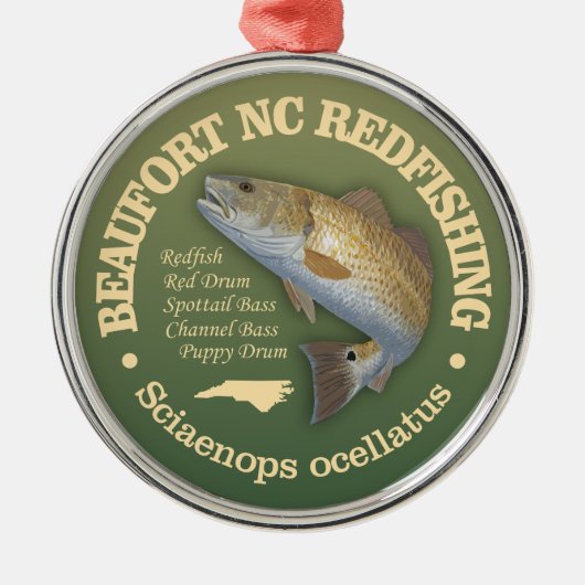 Beaufort NC (roodbaars) Metalen Ornament (Voorkant)