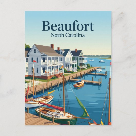 Beaufort North Carolina Briefkaart (Voorkant)