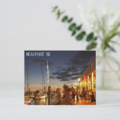 Beaufort North Carolina Waterfront Travel Briefkaart (Staand voorkant)
