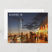 Beaufort North Carolina Waterfront Travel Briefkaart (Voorkant / Achterkant)
