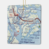 Beaufort SC  Map Keramisch Ornament (Links)